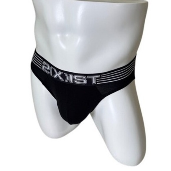 🍆 2(X)IST Medium Men's Black Sexy Briefs Underwear Low Rise Stretch - Picture 1 of 5